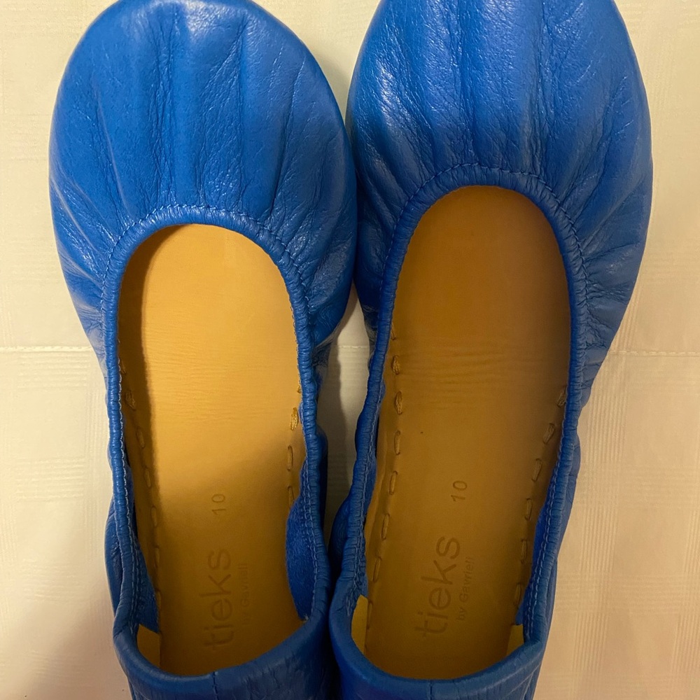 Tieks Blue Flats Soft Leather Loafers